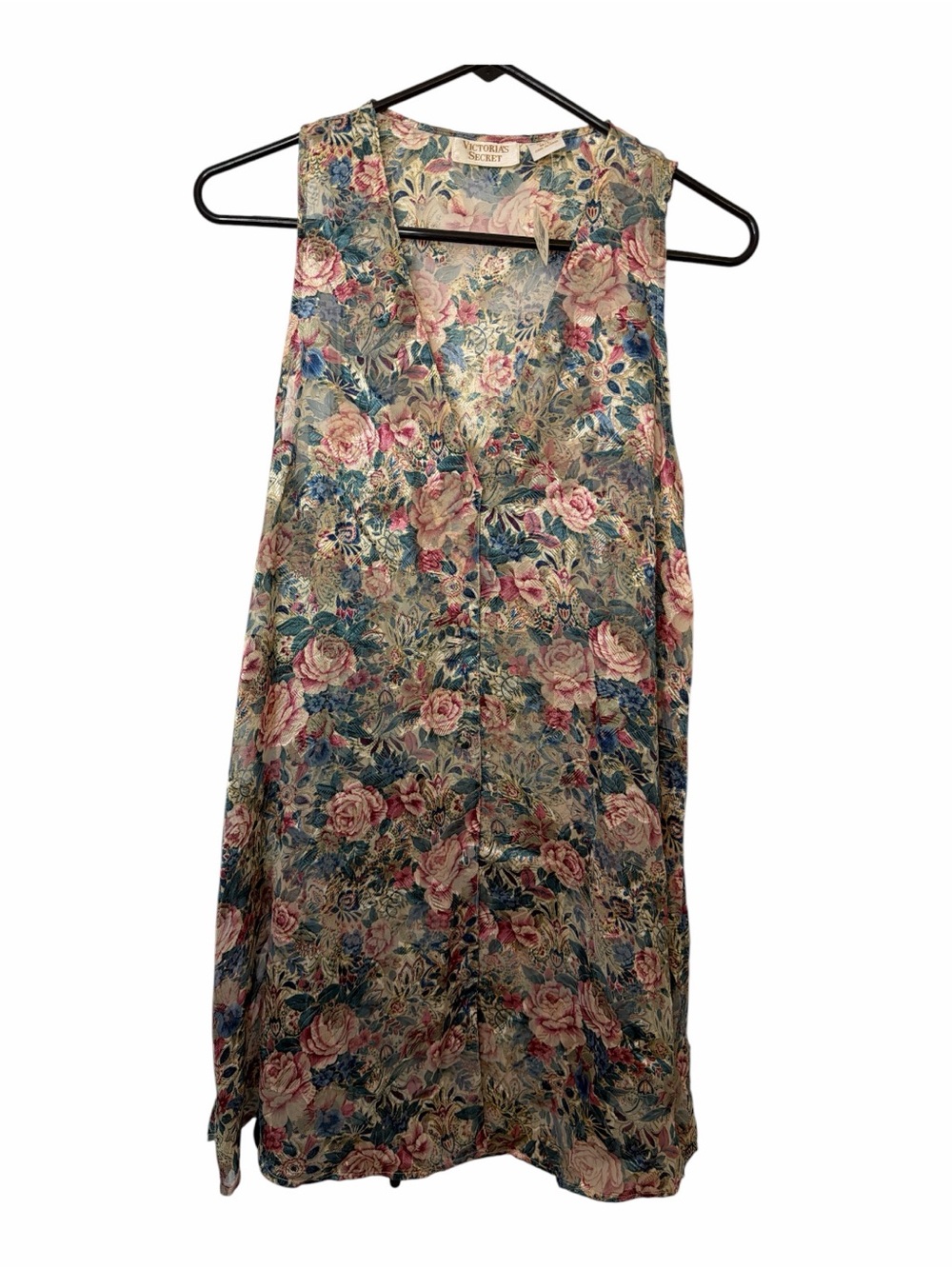 Victoria’s Secret Vintage Floral Button Up Mini Slip Chemise NWT